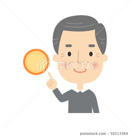 男:爺爺指著手指檢查姿勢獎牌 男:爺爺指著手指檢查姿勢獎牌 50513369