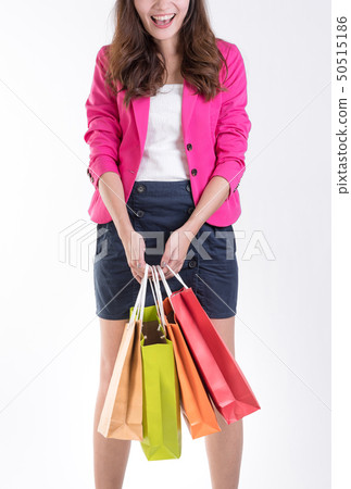 Woman in Trendy clothes with a lot of shopping bag Woman in Trendy clothes with a lot of shopping bag 50515186
