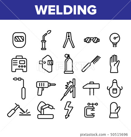 Welding Equipment Linear Icons Vector Set 50515696