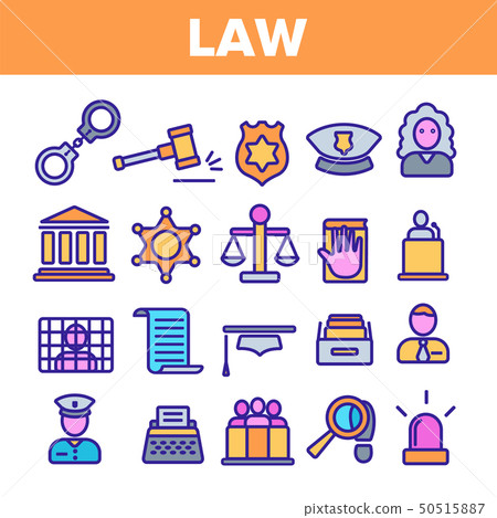 Law and Order Linear Vector Icons Set Law and Order Linear Vector Icons Set 50515887
