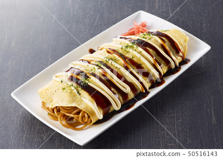 Homme soba (Fried noodles wrapped in thin omelet) Homme soba (Fried noodles wrapped in thin omelet) 50516143