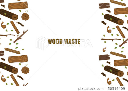 Line style icon collection - wood waste elements.  50516409