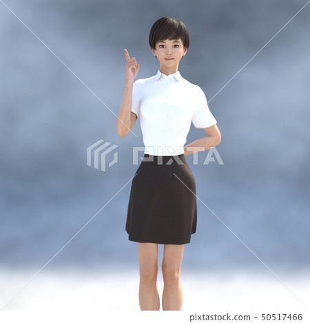Young woman perming3DCG illustration of business wear Young woman perming3DCG illustration of business wear 50517466