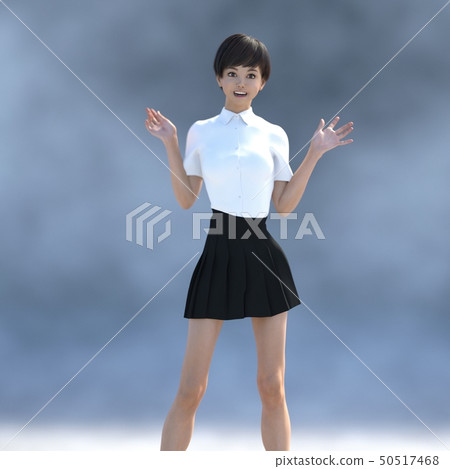 Young woman perming3DCG illustration of business wear Young woman perming3DCG illustration of business wear 50517468