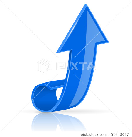 Blue UP arrow. Shiny 3d sign 50518067