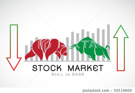 Vector of bull and bear symbols of stock market 50519609