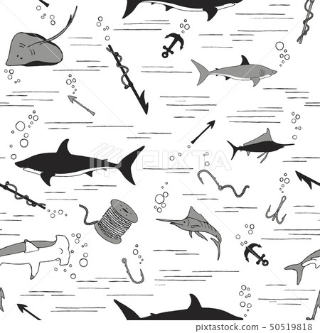 Fishing. Seamless pattern. Fishing. Seamless pattern. 50519818