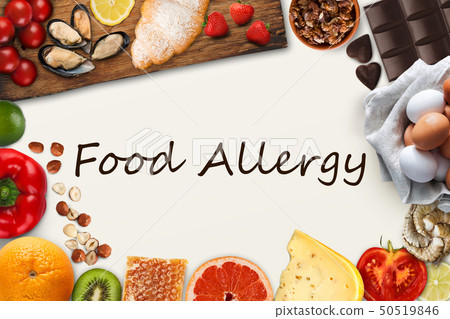 Set of allergic food with black text 50519846
