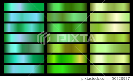 Green ecology vector gradients set. Glossy shin nature green gradient 50520927