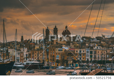 Beautiful evening in Senglea and Basilica Beautiful evening in Senglea and Basilica 50521756