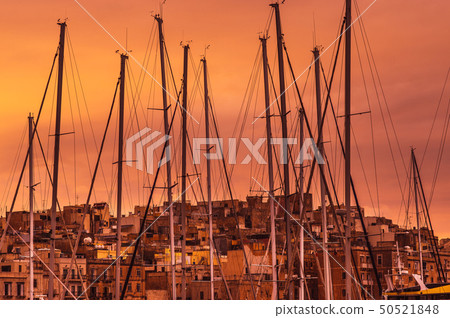 Pink evening in Senglea 50521848