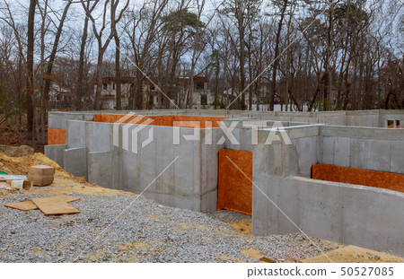 Foundation of concrete construction works 50527085