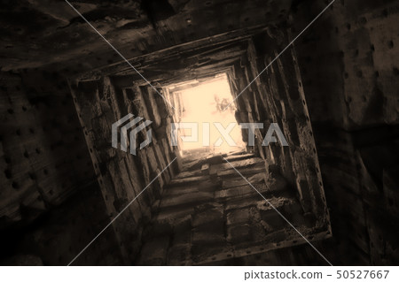 Deep well, the walls of which are lined with stone Deep well, the walls of which are lined with stone 50527667
