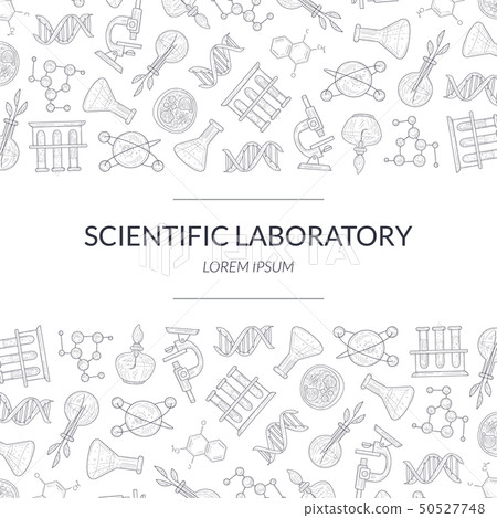 Scientific Research Banner Template with Laboratory Equipment Pattern, Medicine, Science, Technology Scientific Research Banner Template with Laboratory Equipment Pattern, Medicine, Science, Technology 50527748