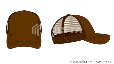 網帽模板圖（正面/側面）/棕色/棕色 50528355