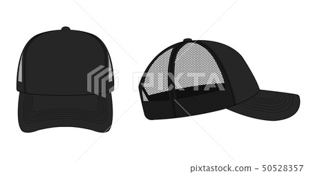 Mesh cap template illustration (front / side) / black / black 50528357