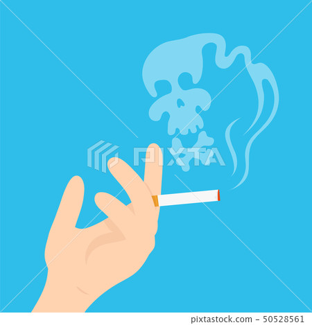 Hand with a cigarette. Vector modern flat Hand with a cigarette. Vector modern flat 50528561