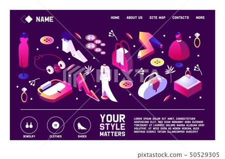 Fashion isometric banner with various beauty woman 50529305