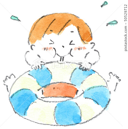 A child who inflates a float A child who inflates a float 50529712