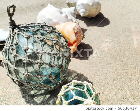 Floating ball and shell summer image 50530417