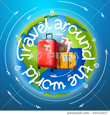Travel around the world concept with lettering 50532827