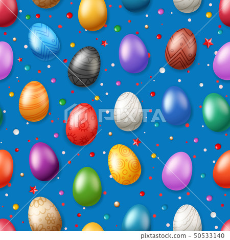 Vector seamless pattern with Easter eggs. Easter - Stock Illustration ...
