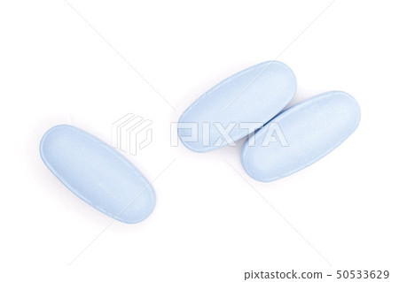 Blue medical pills isolated on white Blue medical pills isolated on white 50533629