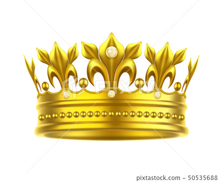 Realistic or 3d golden crown for king or queen Realistic or 3d golden crown for king or queen 50535688