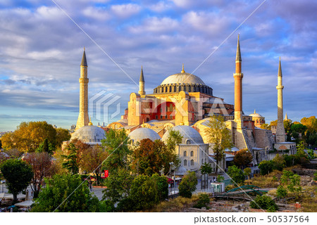 Hagia Sophia domes and minarets, Istanbul, Turkey 50537564