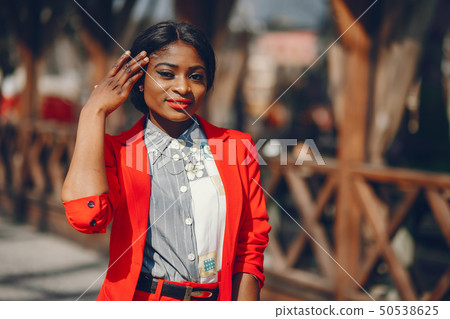 Black woman in a city Black woman in a city 50538625