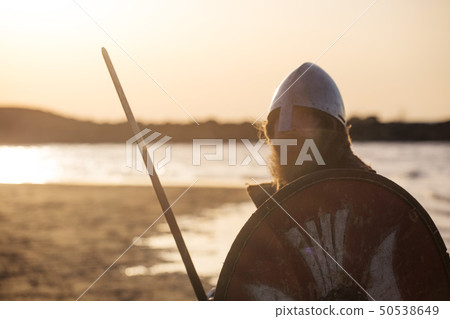 Slavic warrior with sword 50538649