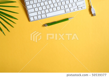 Office desk top view 50539377