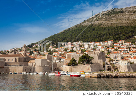 Dubrovnik city old port marina and fortifications 50540325