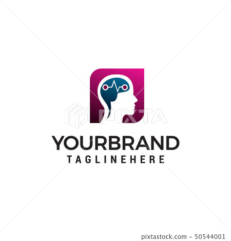 brain head Tech logo design concept template brain head Tech logo design concept template 50544001