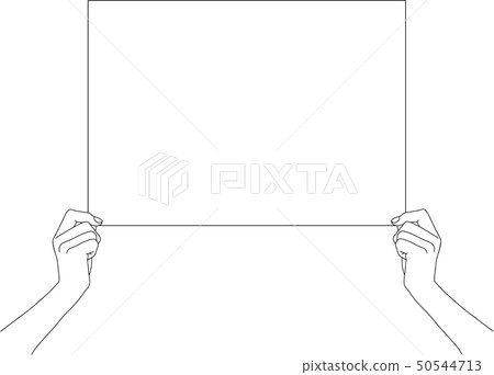 Hand with white paper 50544713