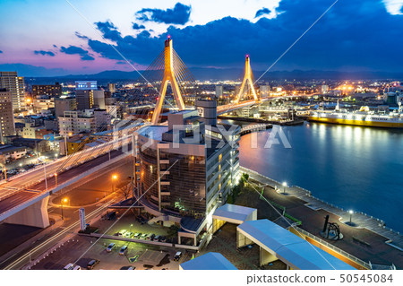 Aomori city night view HDR 50545084