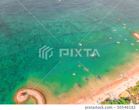 海的鳥瞰圖在巴厘島沙努爾 50546182