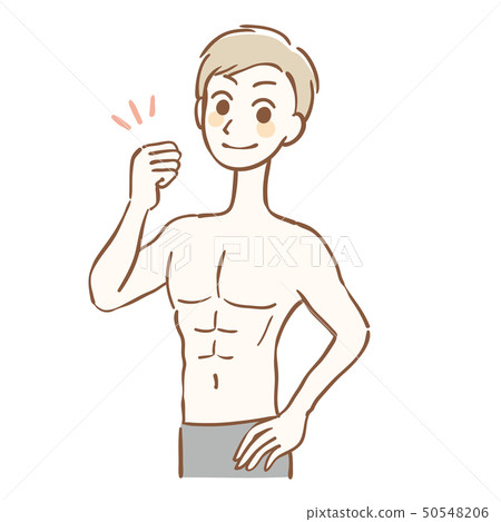 男子漢男性上半身 插圖素材 圖庫
