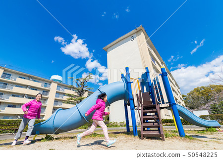 Children and sisters playing in park of park Children and sisters playing in park of park 50548225