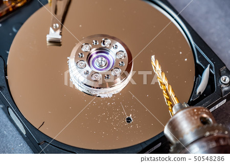 Concept of deleting big data by drilling a hole into the harddisk Concept of deleting big data by drilling a hole into the harddisk 50548286