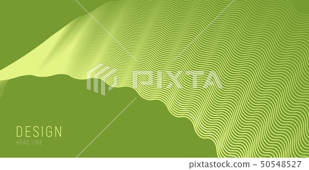 single wave made of wavy lines pattern on green background single wave made of wavy lines pattern on green background 50548527