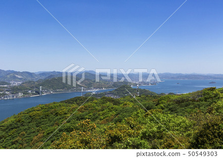 The Kan'u Channel, Kanmon Bridge, and Shimonoseki City Area in May with a View from the Windside 50549303