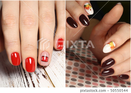 Colorful rainbow collection of nail designs for 50550544