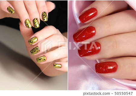 Collage manicure nail design. Manicure design on 50550547