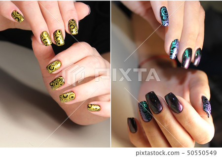 A diverse range of nail design.Collage by nail A diverse range of nail design.Collage by nail 50550549