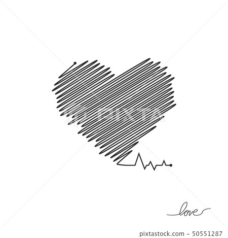 Heart pulse. Red and white colors. Heartbeat lone, cardiogram. Beautiful healthcare, medical 50551287