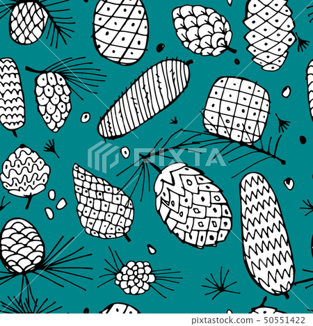 Cedar cones, seamless pattern for your design Cedar cones, seamless pattern for your design 50551422