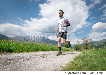Training of a mountain marathon runner on the Training of a mountain marathon runner on the 50551784