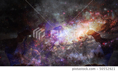 Nebula and galaxy in space. Nebula and galaxy in space. 50552921