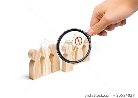 An angry mob of wooden figures of people An angry mob of wooden figures of people 50554027